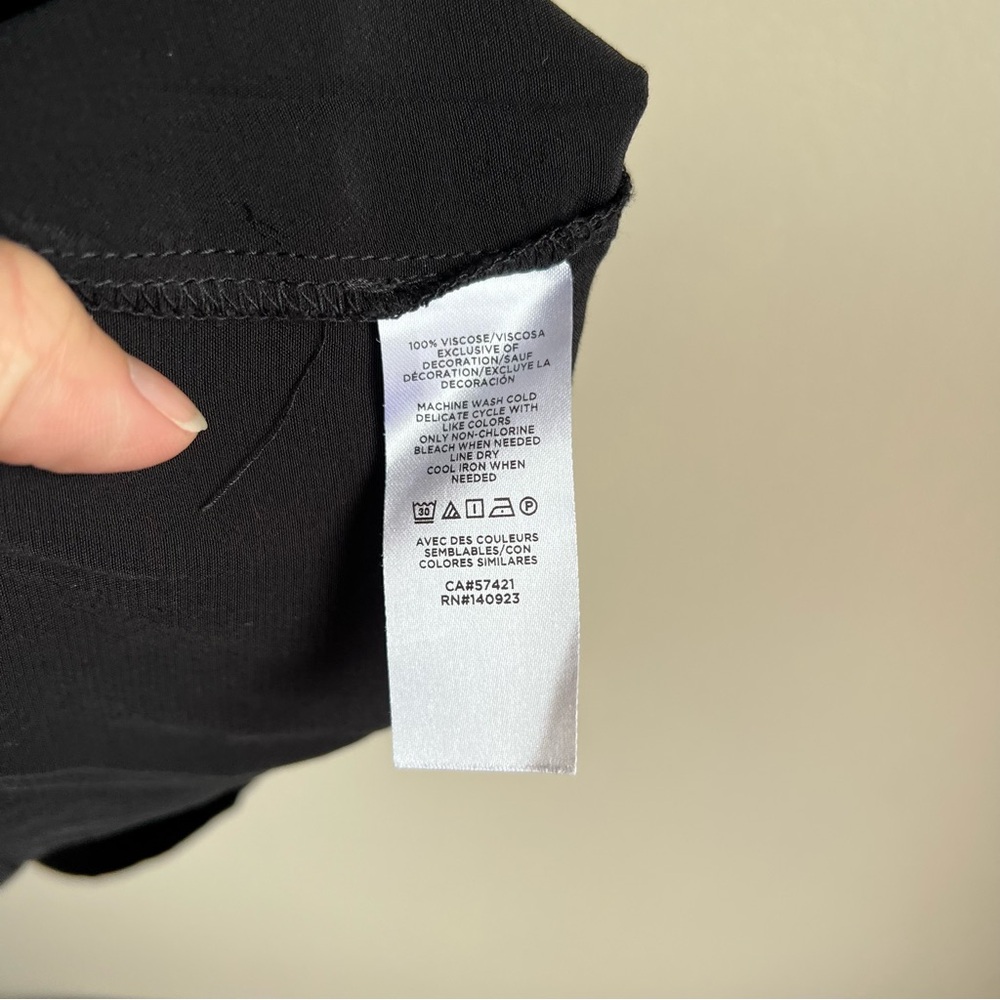 Loft Black Pintucked Square Neck Tank Top - Picture 5 of 6